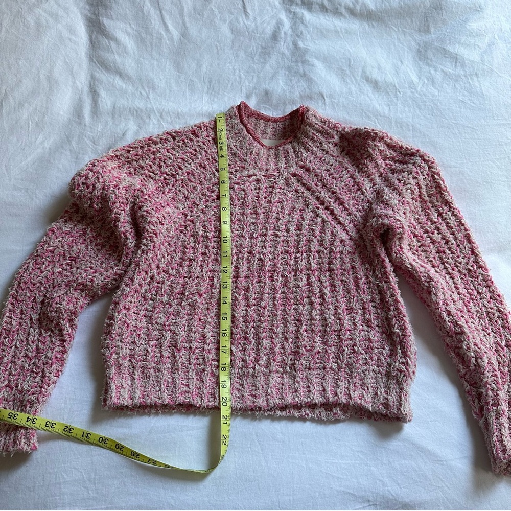 Aritzia Wilfred Pink Confetti Sweater Cropped Mock-Neck Sweater Size Size XXS - Picture 9 of 14